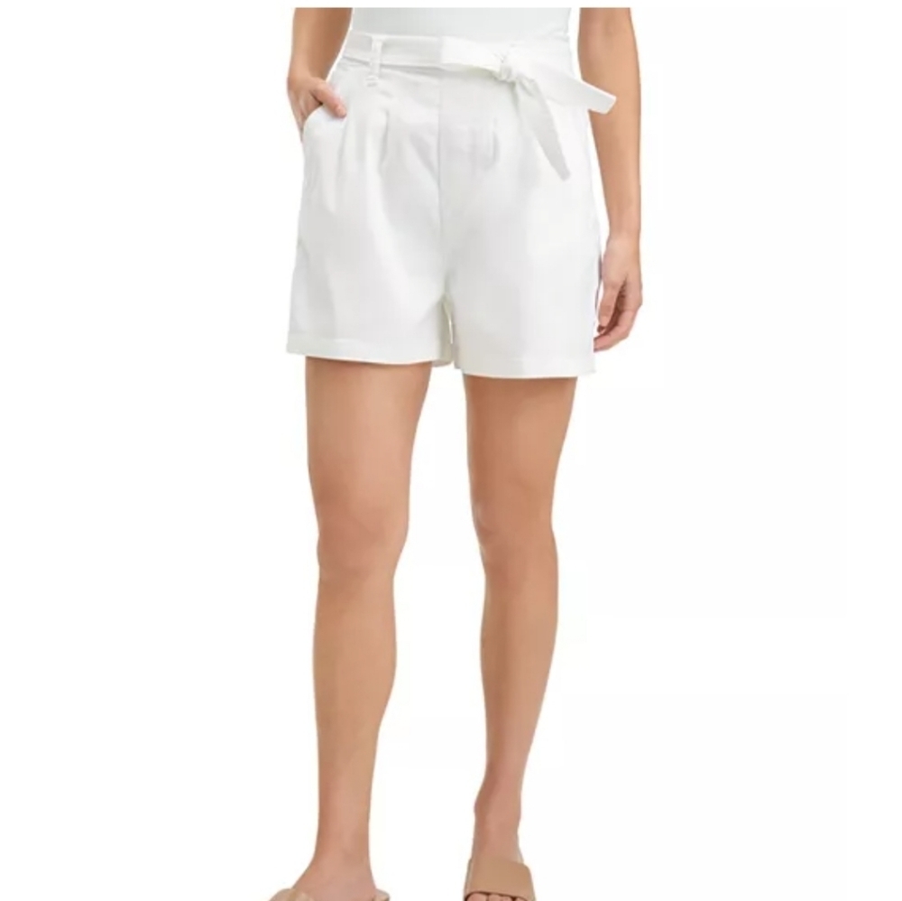 Splendid Alston Belted High Waisted White Shorts